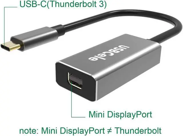 Alt view image 2 of 7 - USB-C to Mini DisplayPort Adapter USB Type C (Thunderbolt 3) to Mini DP 4K Cable Adapter for MacBook Pro iMac/iMac Pro LED Cinema Display and More [Advanced Chip]