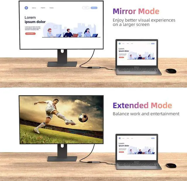 Alt view image 3 of 7 - USB C to HDMI Adapter (4K@60Hz), WALNEW USB Type-C to HDMI Adapter (Thunderbolt 3 Compatible), HDMI to USB C Adapter for MacBook Pro/Air, iPad Pro, Pixelbook, Dell XPS, Samsung Galaxy and More (Gray)
