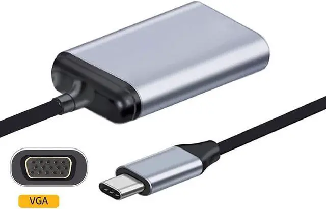 Alt view image 6 of 7 - Monitor Adapter 1080p 60hz USB C Type C Male to VGA Female Cable for Tablet & Phone & Laptop