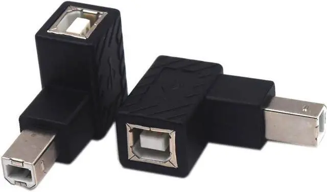 Main image of 2 Pack USB Type B 2.0 Extender 90 Degree Up Angle USB B Male to Female Printing and Data Transferring Extension Adapter Connector for Printer  HDD (USB B & Up)