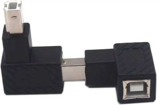 Alt view image 5 of 6 - 2 Pack USB Type B 2.0 Extender 90 Degree Up Angle USB B Male to Female Printing and Data Transferring Extension Adapter Connector for Printer  HDD (USB B & Up)