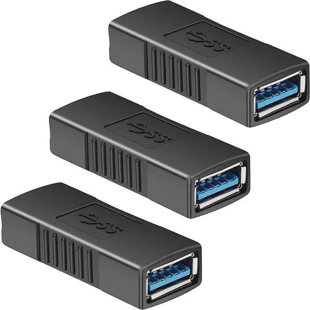 Main image of USB 3.0 Connector Female to Female Adapter USB 3.0 Coupler Adapter Converter Bridge Extension Coupler (Pack of 3 Black)