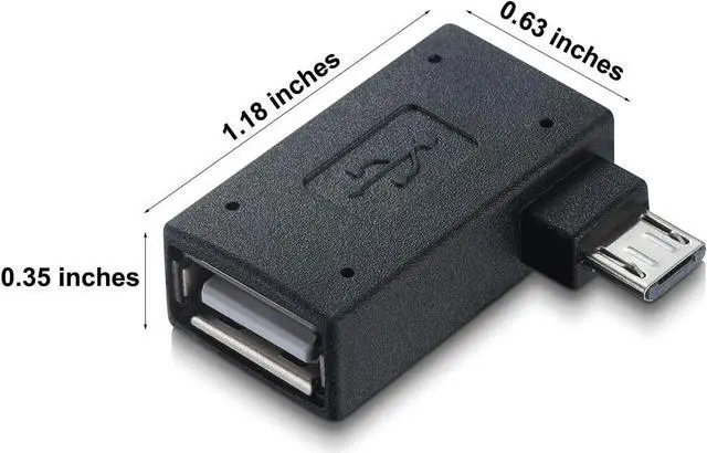 Alt view image 2 of 5 - Micro USB OTG Adapter 90 Degree (Left + Right) Angled with Micro USB Charging Port for Firestick Streaming TV Stick PlayStaion Classic Chromecast Android Phone or Tablet - 2 Pack
