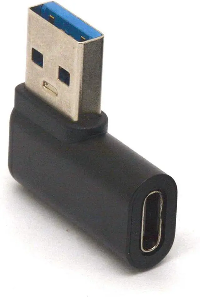 Alt view image 2 of 3 - Right Angled USB C to USB Adapter 90 Degree USB A to C Adaptor USB 3.0 Male to USB C Female Connector Compatible Cable Tablets Hubs Like  Note 10 Google Pixel 2Pcs (Right/Black)