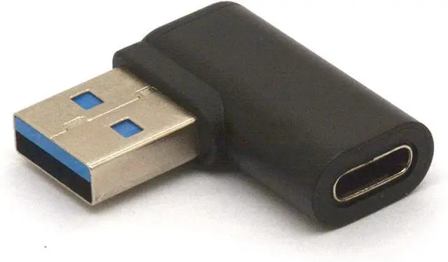 Alt view image 3 of 3 - Right Angled USB C to USB Adapter 90 Degree USB A to C Adaptor USB 3.0 Male to USB C Female Connector Compatible Cable Tablets Hubs Like  Note 10 Google Pixel 2Pcs (Right/Black)