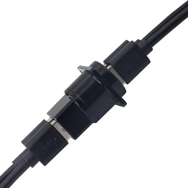 Alt view image 6 of 7 - QIANRENON USB 3.0 Socket Dual USB Panel Mount Solderless Connector, USB 3.0 Female to Female Coupler Socket USB Panel Mount Pass Through Adapte for Audio, Video and Optoelectronic Networker