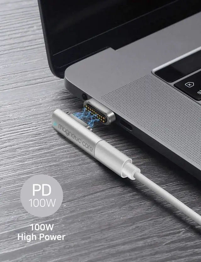 Alt view image 7 of 7 - USB C Magnetic Adapter 20pins Bundle, 20Pins Adapter + Extra Magnetic Connector Tips Head for 20Pins. PD 100W Fast Charger Connector Compatible with MacBook Pro Air, Flat USB C Silver