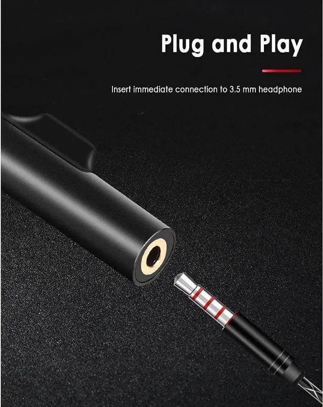 Alt view image 4 of 4 - Hubs USB Type C to 3.5mm Jack TypeC Audio Splitter Headphone Cable Earphone Aux 3.5 Adapter Charger Support Charging Song Call USB Hubs (Color : Rose Gold)