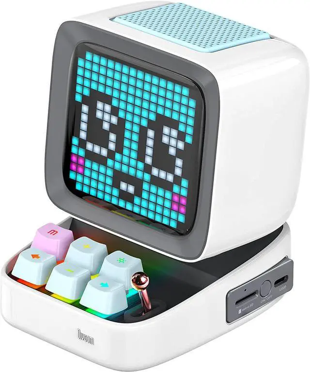 Main image of Divoom Ditoo Pixel Art Gaming Portable Bluetooth Speaker with App Controlled 16X16 LED Front Panel, Also a Smart Alarm (White)