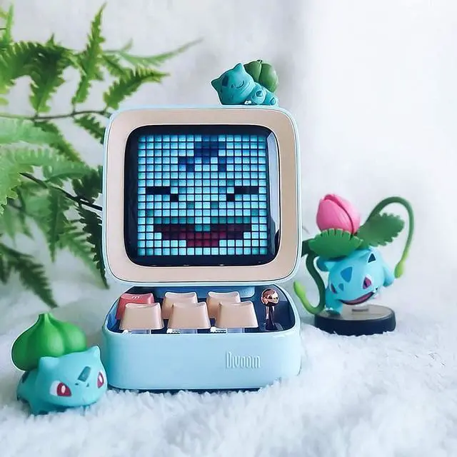 Alt view image 5 of 6 - Divoom Ditoo Retro Pixel Art Game Bluetooth Speaker with 16X16 LED App Controlled Front Screen (Blue) \u2026