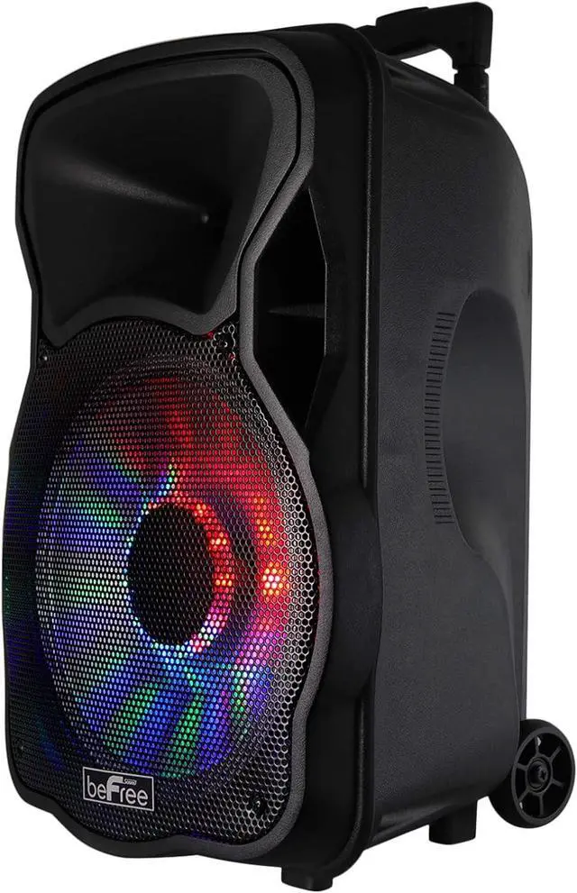Alt view image 4 of 7 - beFree Sound 12 Inch 2500 Watt Bluetooth Rechargeable Portable Party PA Speaker with Illuminating Lights,Black,BFS-12 Portable Speaker