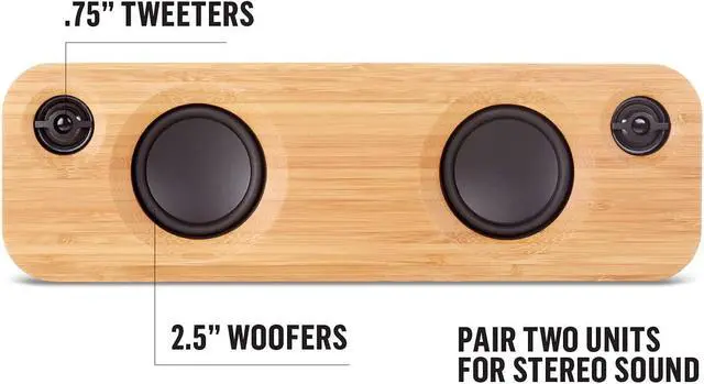 Alt view image 3 of 7 - House of Marley Get Together Mini: Portable Speaker with Wireless Bluetooth Connectivity, 10 Hours of Indoor/Outdoor Playtime, and Sustainable Materials, Signature Black