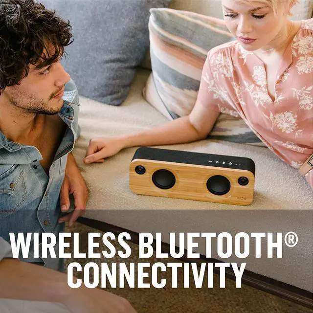 Alt view image 7 of 7 - House of Marley Get Together Mini: Portable Speaker with Wireless Bluetooth Connectivity, 10 Hours of Indoor/Outdoor Playtime, and Sustainable Materials, Signature Black