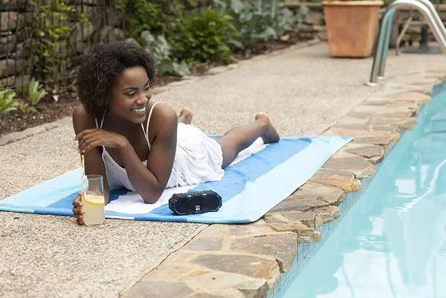 Alt view image 5 of 7 - Altec Lansing LifeJacket Mini - Waterproof Bluetooth Speaker with Lights, Portable Wireless Speaker for Pool, Beach, Hiking, Sports, Camping, 16 Hour Playtime, Floats in Water