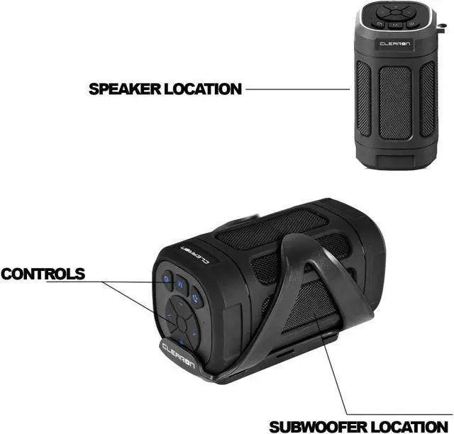 Alt view image 3 of 7 - Wireless Waterproof Speaker Portable Bluetooth 5.0 Speaker with Bike Mount & Remote  Premium Sound Quality & Loud 8W Mini Speaker  10 Hours of Playtime (Black)