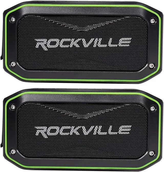 Main image of Rockville (2) ROCK ANYWHERE WaterProof Portable Bluetooth Speakers+TWS Linking