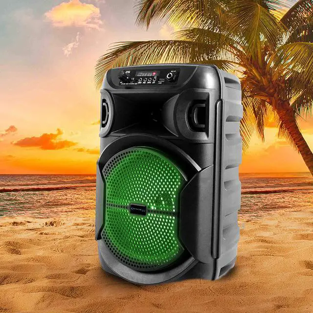 Alt view image 7 of 7 - Technical Pro 8 Inch Portable 800 watts Bluetooth Speaker with Woofer & Tweeter, Festival PA LED Speaker with Bluetooth/USB Card, True Wireless Stereo (2 Speakers)