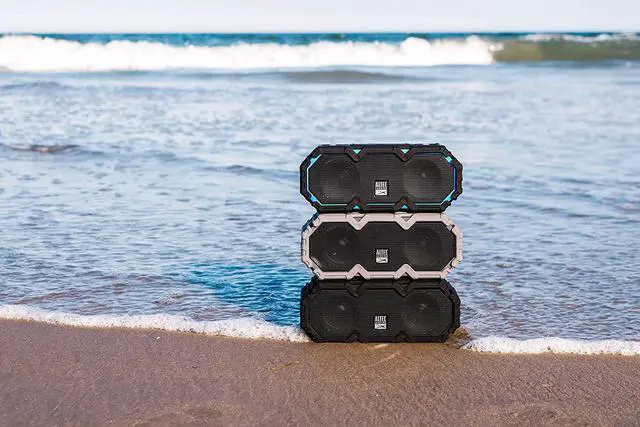 Alt view image 5 of 7 - Altec Lansing LifeJacket Jolt - Waterproof Bluetooth Speaker, Durable & Portable Speaker with Qi Wireless Charging and Voice Assistant, Black w/Lights