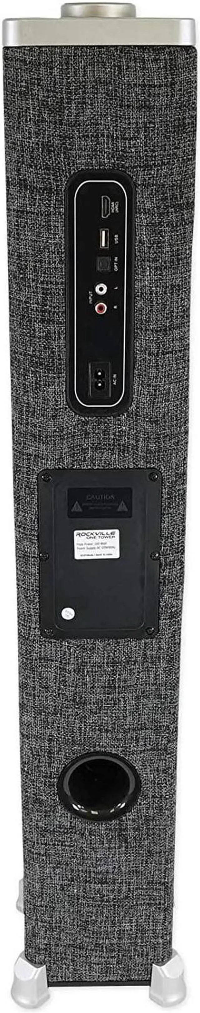 Alt view image 7 of 7 - Rockville ONE-Tower 200W Peak / 60W RMS All-in-One Tower Bluetooth Speaker System, HDMI ARC, Optical, RCA, USB Playback, for Home Theater and Music Streaming