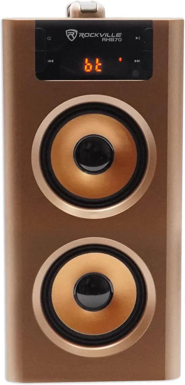 Alt view image 4 of 7 - Rockville RHB70 Home Theater Compact Powered Speaker System w Bluetooth/USB/FM, Cherry Wood