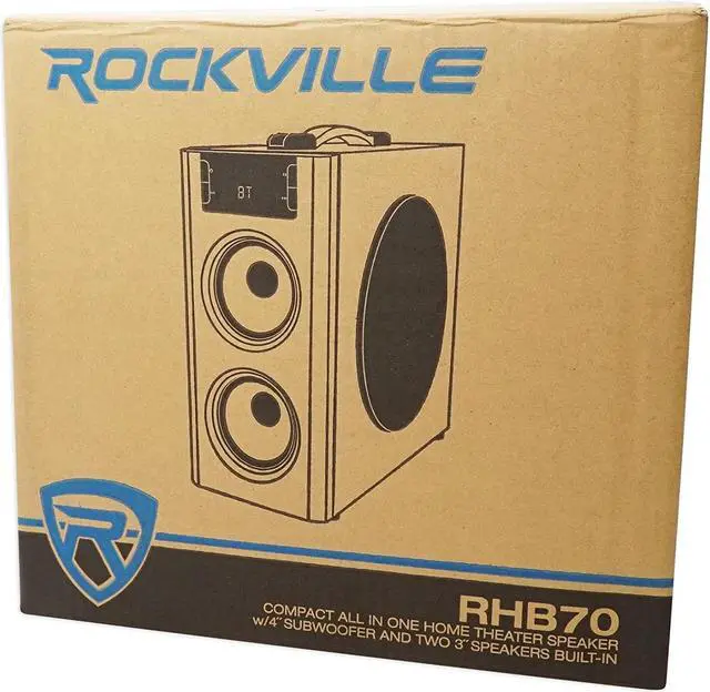 Alt view image 7 of 7 - Rockville RHB70 Home Theater Compact Powered Speaker System w Bluetooth/USB/FM, Cherry Wood