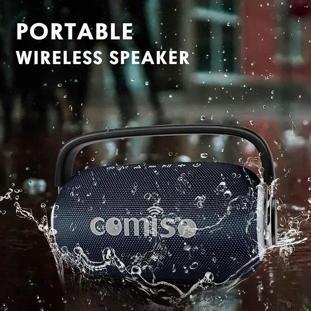 Alt view image 7 of 7 - comiso Bluetooth Speaker Portable Waterproof Wireless Boombox LED Light Deep Bass Superior Audio Stereo Pair 40H Playback