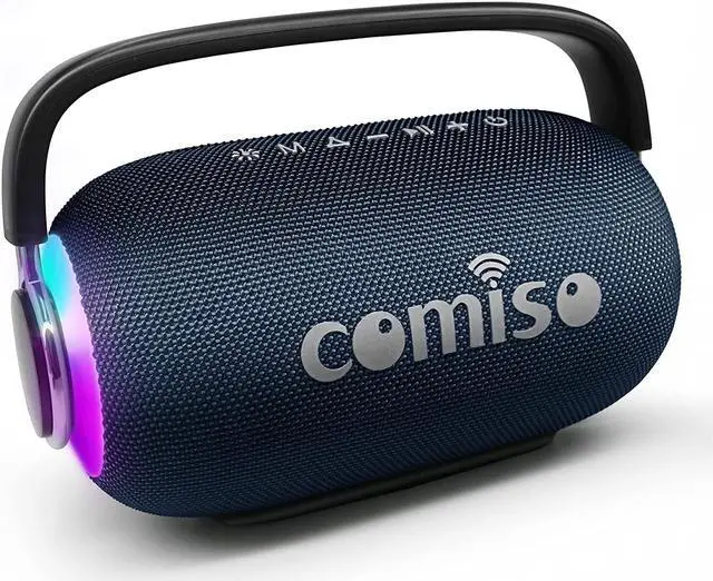 Main image of comiso Bluetooth Speaker Portable Waterproof Wireless Boombox LED Light Deep Bass Superior Audio Stereo Pair 40H Playback