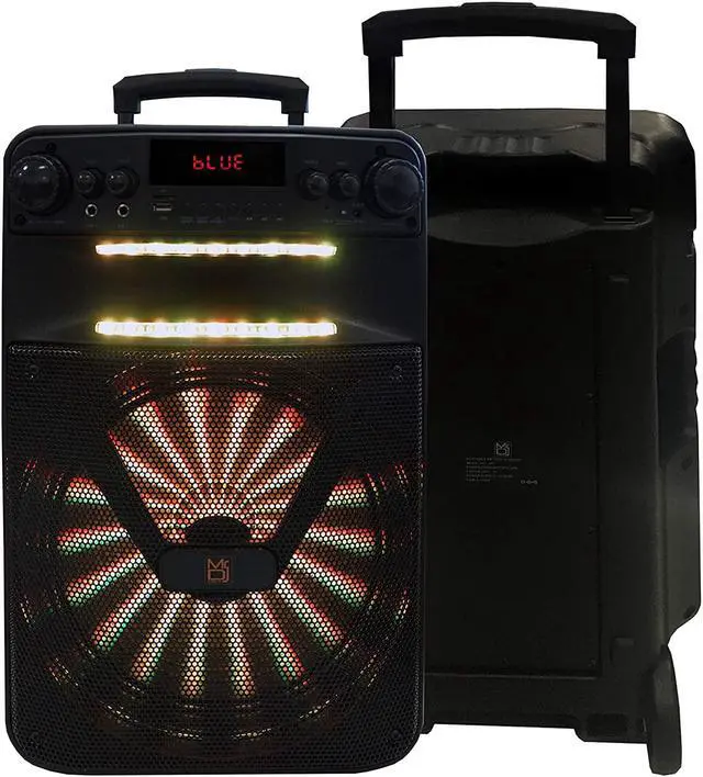 Alt view image 2 of 4 - Mr. Dj ACE 15" Portable Speaker Buitl-In App Mobile, Bluetooth, FM Radio, USB/Micro SD Card, Rechargeable Battery & LED Party Light, 3500W P.M.P.O