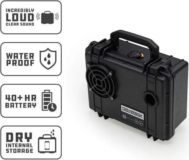 Alt view image 5 of 7 - Waterproof, Portable, and Rugged Outdoor Bluetooth Speakers. Loud Sound,40+ hr Battery Life, Dry Box + USB Charging,Multi-Pairing Party Mode. Built to Last + Fully Serviceable (Black,DB1)