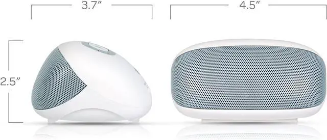 Alt view image 5 of 5 - AT&T BTS01-WH Portable Wireless Bluetooth Speaker with Mic - White