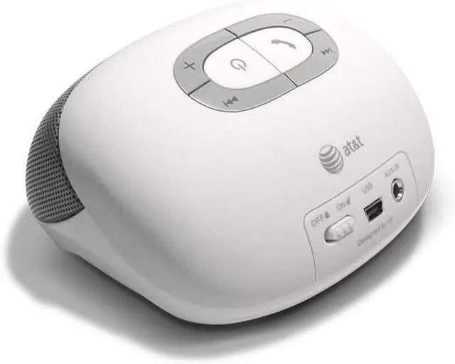 Alt view image 2 of 5 - AT&T BTS01-WH Portable Wireless Bluetooth Speaker with Mic - White