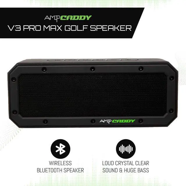 Alt view image 2 of 6 - Golf Speaker with Mount, 40 Watt Bluetooth Portable Ampcaddy Version 3 Pro Max Bluetooth Speaker and Mount with Loud Stereo Sound and Bass Boost,12-Hour Playtime, Extended Bluetooth Range, Waterproof