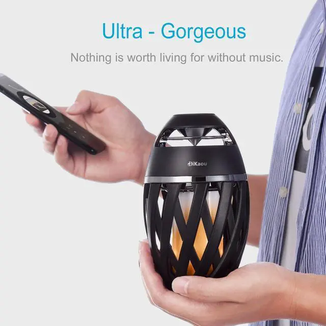 Alt view image 3 of 7 - Led Flame Speaker, Torch Atmosphere Bluetooth Speakers&Outdoor Portable Stereo Speaker with HD Audio and Enhanced Bass,LED flickers Warm Yellow Lights BT4.2 for iPhone/iPad/Android