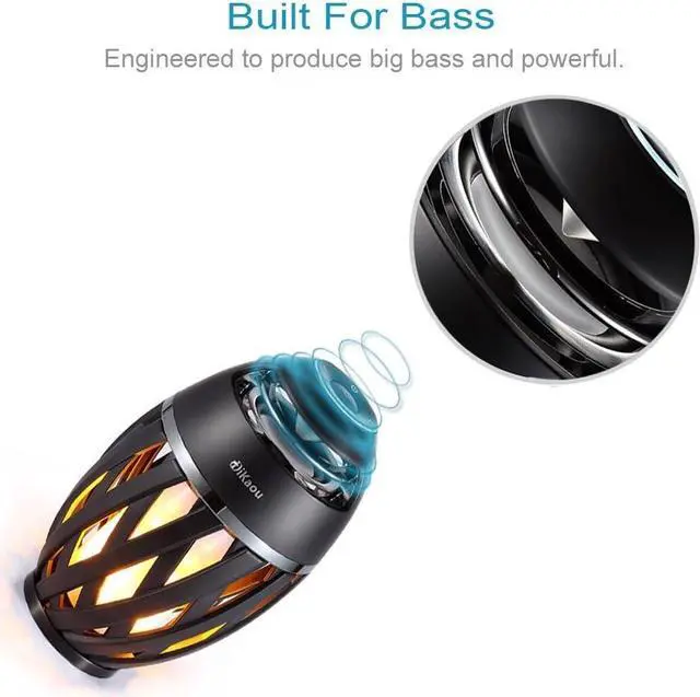 Alt view image 5 of 7 - Led Flame Speaker, Torch Atmosphere Bluetooth Speakers&Outdoor Portable Stereo Speaker with HD Audio and Enhanced Bass,LED flickers Warm Yellow Lights BT4.2 for iPhone/iPad/Android