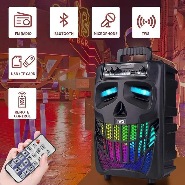 Alt view image 2 of 7 - E I F E R Cool Skull Bluetooth Speakers, Portable Wireless Speaker, Compatible with Smartphones and Tablets, Suit for Home Garden Party