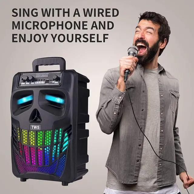 Alt view image 5 of 7 - E I F E R Cool Skull Bluetooth Speakers, Portable Wireless Speaker, Compatible with Smartphones and Tablets, Suit for Home Garden Party
