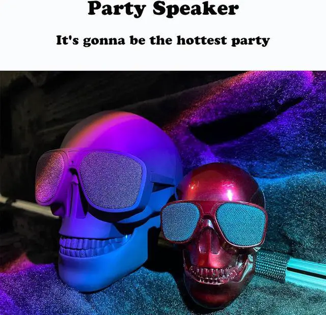 Alt view image 6 of 7 - Skull Speaker, Portable Bluetooth Speakers Unique Speaker 8W Output Bass Stereo Compatible for Desktop PC/Laptop/Mobile Phone/MP3/MP4 Player for Halloween Decorations for Gift Party