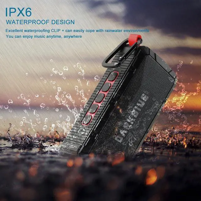 Alt view image 6 of 7 - DarkBlue The Next Generation Ultra Outdoor Portable Wireless Bluetooth Speakers,with Amazing Enhanced Super Bass,10W+ Louder Volume, Hands Free, FM Radio, TF Card, IPX6 Waterproof (Black)