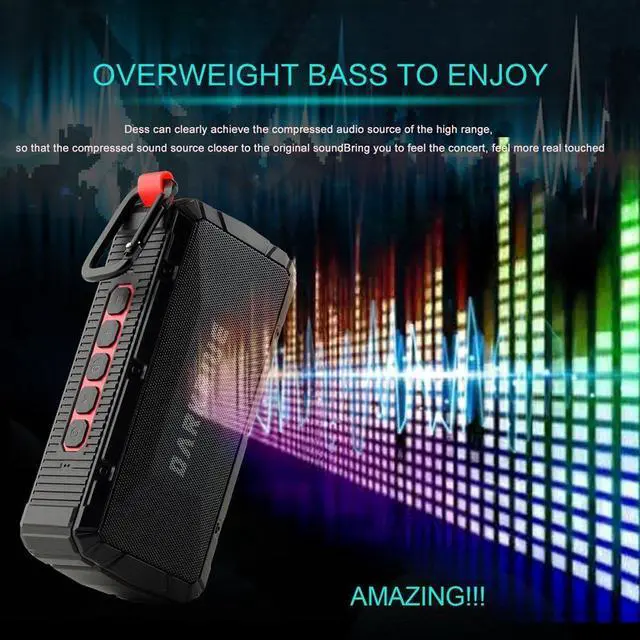 Alt view image 7 of 7 - DarkBlue The Next Generation Ultra Outdoor Portable Wireless Bluetooth Speakers,with Amazing Enhanced Super Bass,10W+ Louder Volume, Hands Free, FM Radio, TF Card, IPX6 Waterproof (Black)