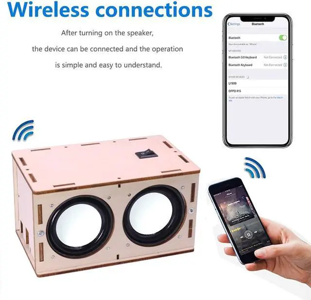 Alt view image 4 of 6 - CYOEST DIY Bluetooth Speaker Box Kit Electronic Sound Amplifier - Build Your Own Portable Wood Case Bluetooth Speaker Sound - Science Experiment and STEM Learning for Kids, Teens and Adults