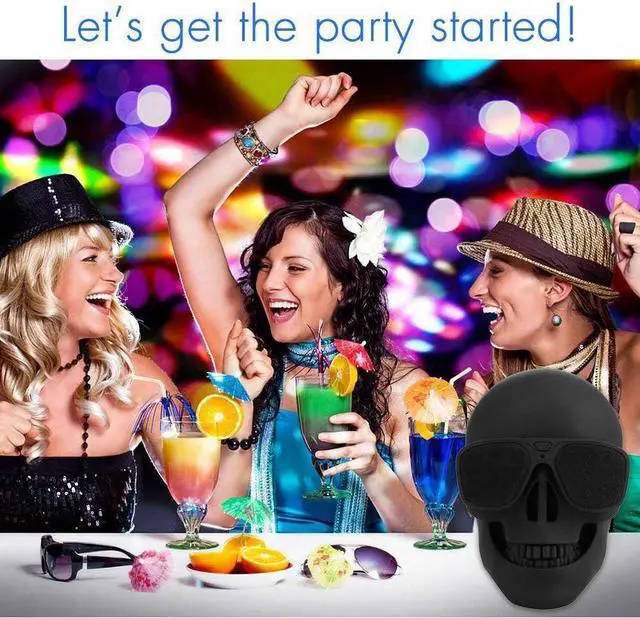 Alt view image 2 of 6 - Skull Bluetooth Speakers, Portable Wireless Speaker Built-in Mic, Cool Creative Design Bass Stereo Speaker for Halloween, Party, Travel, Outdoor, Home Decor, Support TF/U Disk/AUX