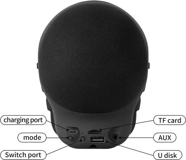 Alt view image 2 of 7 - Skull Speaker Wireless Portable Bluetooth Speakers 8W Output Bass Stereo for Desktop PC/Laptop/Mobile Phone/MP3/MP4 Player