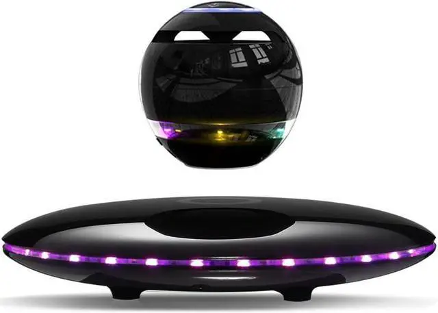 Main image of Magnetic Levitating Speaker Bluetooth 4.0 LED Flash Wireless Floating Speakers with Microphone and Touch Buttons (Black)