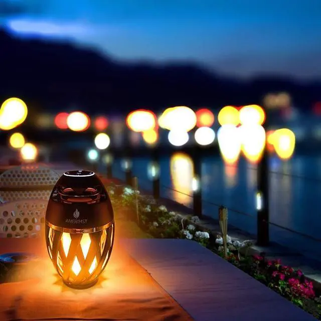 Alt view image 6 of 7 - Outdoor Bluetooth Speaker with Flame Atmosphere, Electronics Gifts for Men, Women, Cool Gadgets for Porch Garden Parties, BT5.0, 5W Stereo Sound, Waterproof Wireless Speaker with Led Torch Light