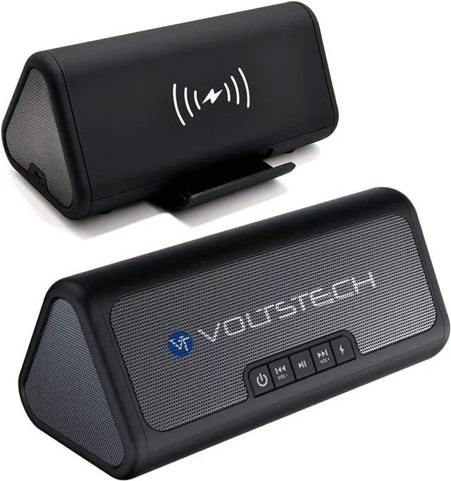 Main image of Bluetooth Wireless Charging Speaker Dock Station, NE100 Premium Stereo Sound Super-Bass Speaker, 3 in 1 Audio Player with Built-in Mic for Handsfree Calls Compatible with iPhone and Samsung Phones