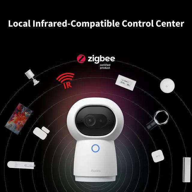 Alt view image 5 of 6 - Aqara 2K Security Indoor Camera Hub G3, AI Facial and Gesture Recognition, Infrared Remote Control, 360° Viewing Angle via Pan and Tilt, Works with Alexa, HomeKit Secure Video, Google Assistant, IFTTT