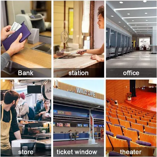 Alt view image 7 of 7 - Window Speaker Intercom System Dual-Way Window Counter interphone Anti-Interference Intercommunication Microphone Glass Window Microphone for Business/Bank/Office/Hospital