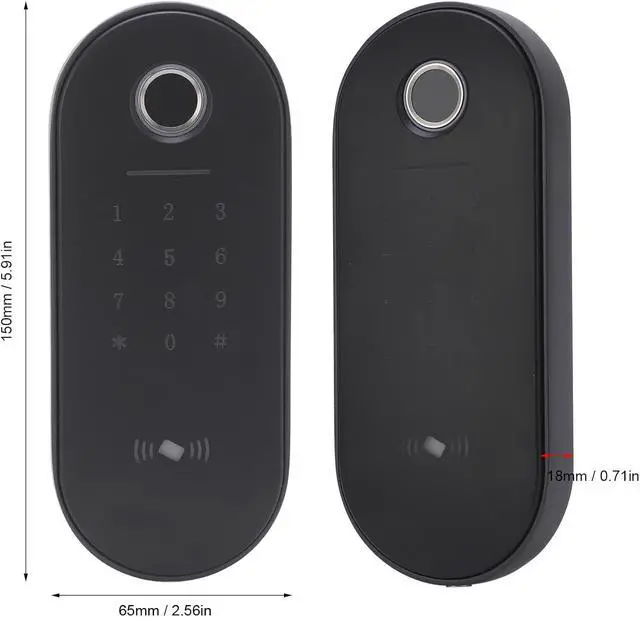 Alt view image 2 of 7 - Access Control System Fingerprint Password IC Card Entry Home Office Aluminum Alloy 13.56Mhz