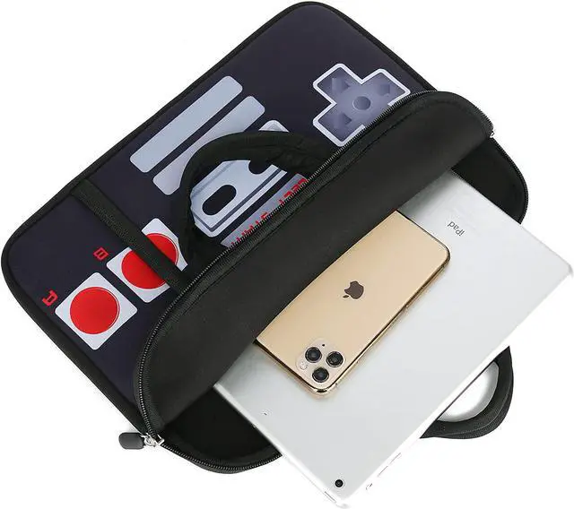 Alt view image 2 of 5 - 11.6" 12.2 inches Laptop Sleeve Chromebook Case Ultrabook Case Notebook Sleeve PC Messenger Bag Tablet Case Neoprene Handle Sleeve for Kids Men Women, Two Pockets (Games)
