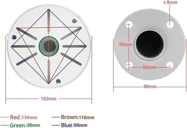 Alt view image 3 of 7 - Security Camera Mount Bracket, Dome Camera Mount Universal Camera Wall Mounting Bracket for CCTV Security Camera/IP Camera